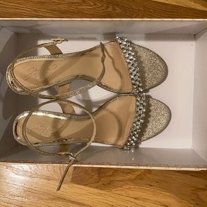 Badgley mischka jewel strap heels